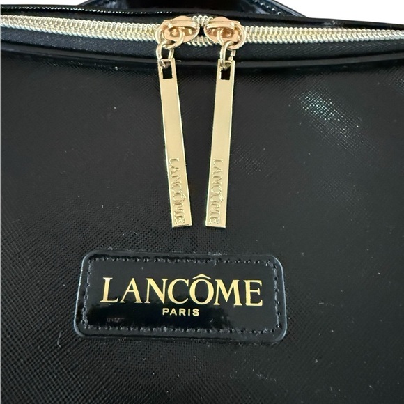 Lancome Black Cosmetic Bag with Gold Zipper and Textured Finish - Picture 3 of 9